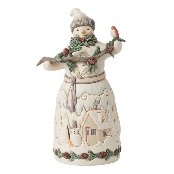 Jim Shore Heartwood Creek Snowman w/ Garland Christmas Figurine - image 