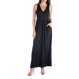 Womens 24/7 Comfort Apparel Sleeveless V-Neck Maxi Dress