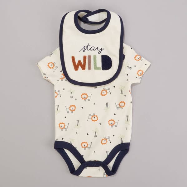Baby Boy (NB-9M) Baby Views(R) Lion Wild Bodysuit & Bib - image 