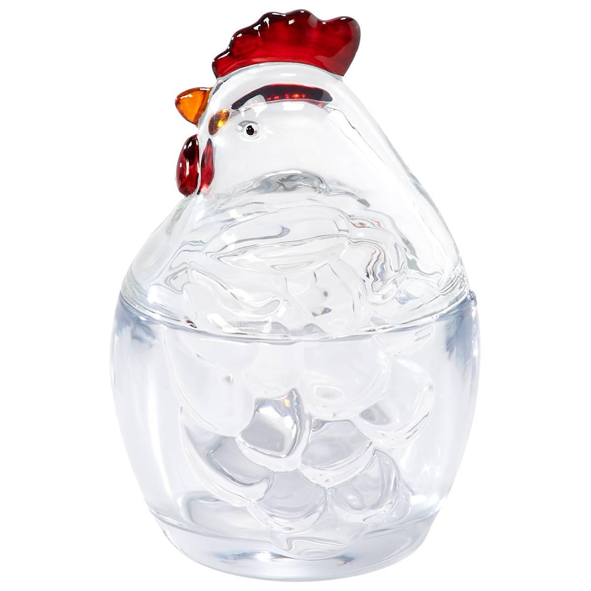 Gourmet Kitchen 30oz. Red Comb Rooster Glass Jar w/ Lid