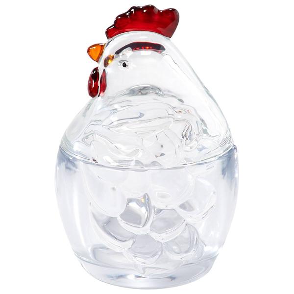 Gourmet Kitchen 30oz. Red Comb Rooster Glass Jar w/ Lid - image 