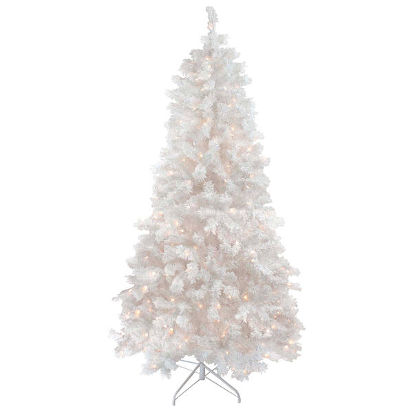 Northlight Seasonal 6.5ft. Pre-Lit Flocked Artificial Spruce Tree - image 