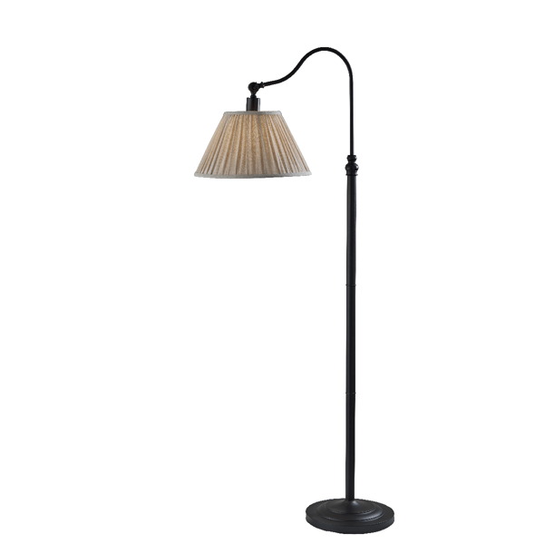 Adesso Shiloh Floor Lamp with Soft Pleated Oatmeal Linen Shade - image 