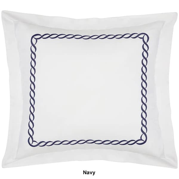 Cassadecor 300 TC Embroidered Cable Bedding Euro Sham Set