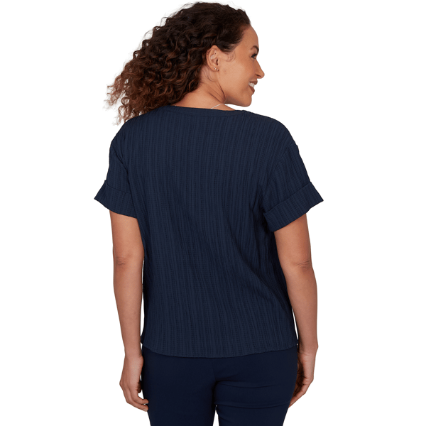 Womens Emaline Summer In The City Short Sleeve Crinkle Blouse