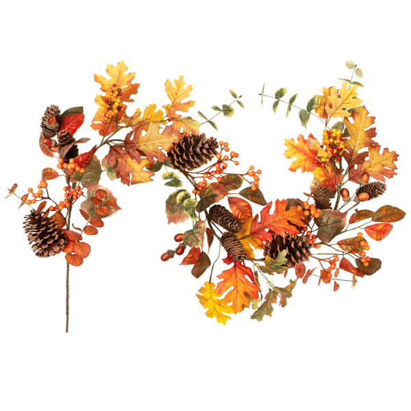 Northlight 5ft. Autumn Leaves & Pinecone Fall Harvest Garland