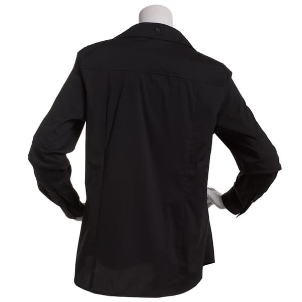 Plus Size Zac & Rachel Long Sleeve Solid Waitress Button Down