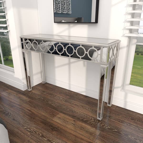 9th & Pike® Silver Glam Wood Console Table