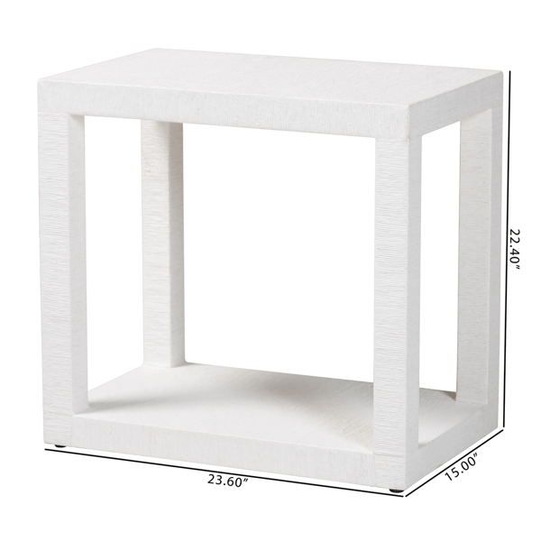 bali & pari Oaklynn Two-Tier Natural Grasscloth End Table