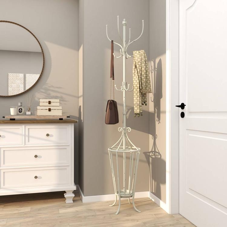 9th & Pike® Farmhouse White Metal Coat Rack