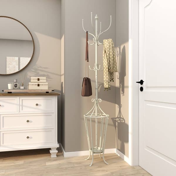9th & Pike® Farmhouse White Metal Coat Rack