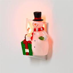 Northlight Snowman with Present Flickering Christmas Night Light