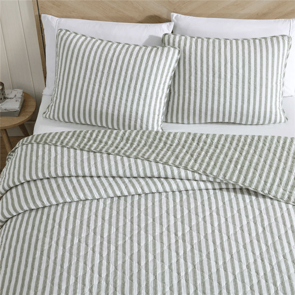 Stone Cottage Willow Way Ticking Stripe Reversible Quilt Set