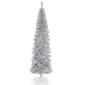 National Tree 7in. Silver Tinsel Tree & Metal Stand - image 1
