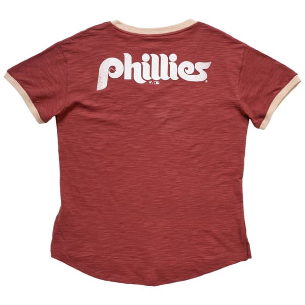 Mens Fanatics Phillies Retro V-Neck Short Sleeve Tee