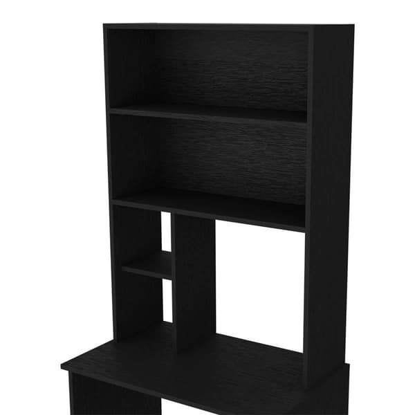 FM FURNITURE Sawgrass Black Computer Desk w/ Hutch