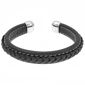 Mens Lynx Stainless Steel & Leather Bracelet - image 1