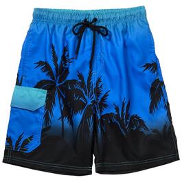 Young Mens Surf Zone Ombre Palms Swim Trunks