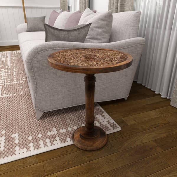 9th & Pike® Brown Wood Traditional Accent Table