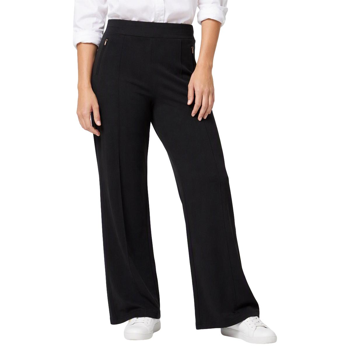 Womens Soho Apparel Pull On Wide Leg Front Seam Pants