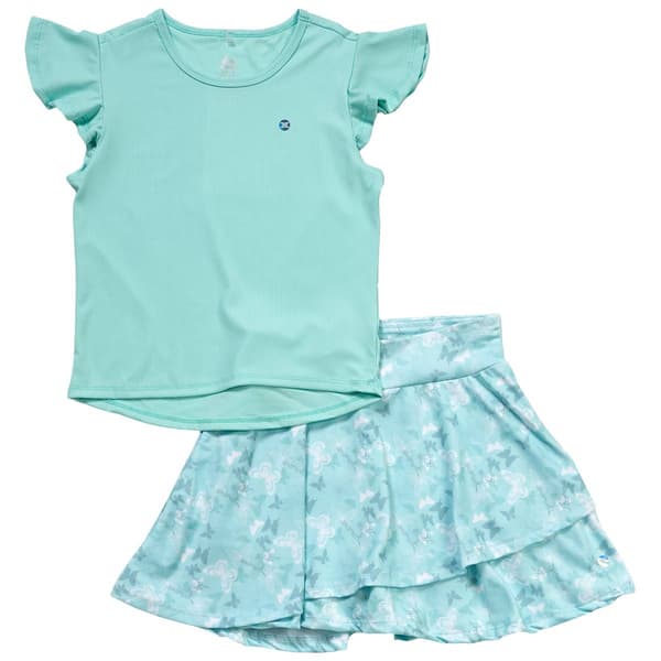 Girls (7-16) RBX Performance Tee w/ Butterfly Skort Set - image 