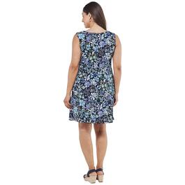 Womens Connected Apparel Sleeveless Floral Pocket A-Line Dress