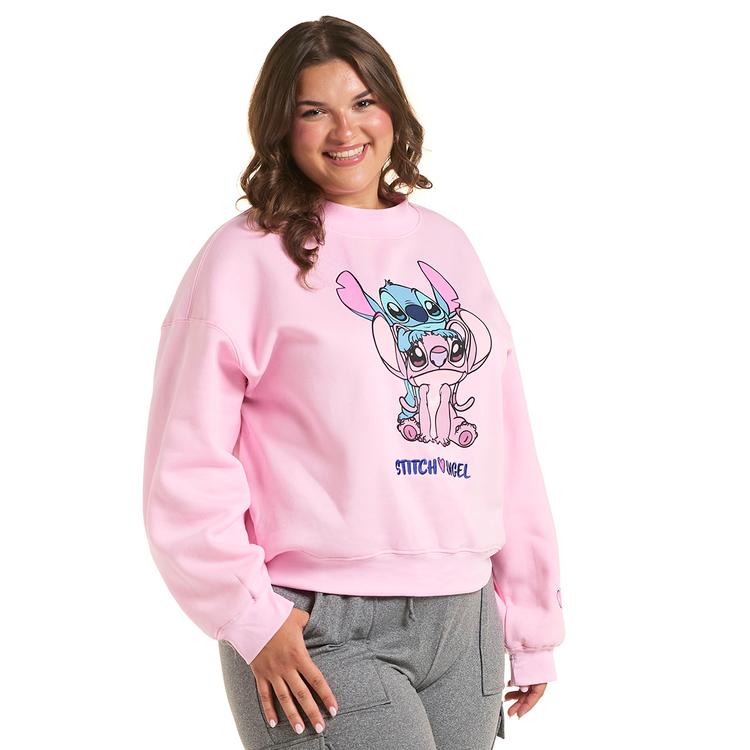 Juniors Plus Freeze Stitch & Angel Mock Neck Fleece Sweatshirt