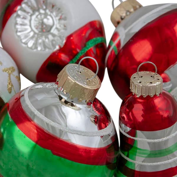 Northlight Seasonal 9ct. 2-Finish Striped Christmas Ornaments