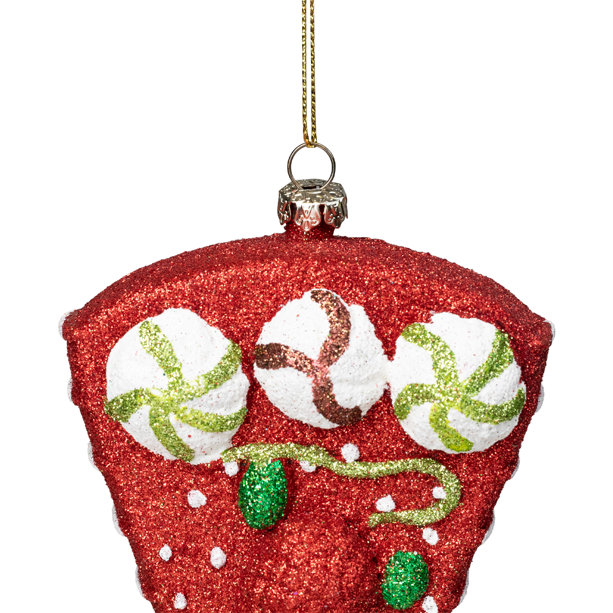 Northlight Glittered Strawberry Cake Slice Christmas Ornament