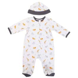 Baby Boy (NB-9M) Little Me Jungle Pals Footie Pajamas with Hat