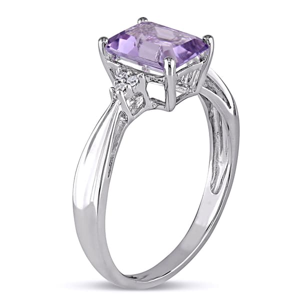 Gemstones Classics™ 10kt. White Gold Emerald Cut Amethyst Ring