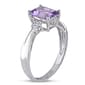 Gemstones Classics™ 10kt. White Gold Emerald Cut Amethyst Ring - image 3