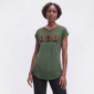 Womens Tru Self Cuffed Dolman Sunflower Applique Marled Hacci Tee - image 1