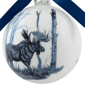 Northlight White & Blue Moose Glass Christmas Ball Ornament - image 5