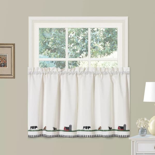 Cows Embroidered Kitchen Curtains - image 