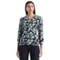 Petite Rafaella(R) 3/4 Sleeve Floral Henley Blouse - image 1