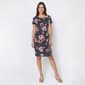 Womens Robbie Bee Short Sleeve Floral Dot Sarong Sheath Dress - image 1