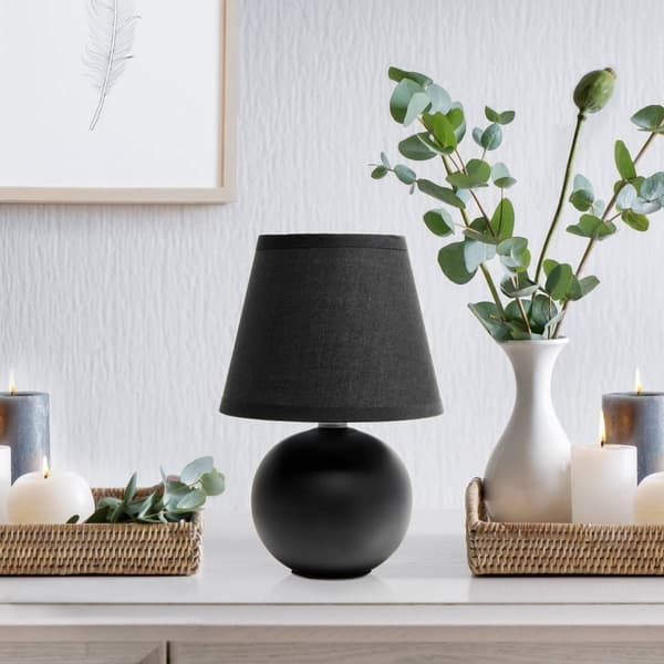 Simple Designs Mini Ceramic Globe Table Lamp