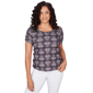 Womens Emaline Key Items Short Ruched Sleeve Jacquard Blouse - image 1