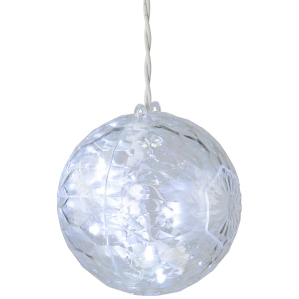 Northlight Seasonal Clear LED Hanging Crystal Sphere Décor