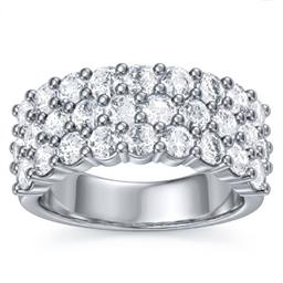 Sterling Silver Lab Grown Diamond Half Eternity Wedding Band