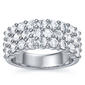 Sterling Silver Lab Grown Diamond Half Eternity Wedding Band - image 1