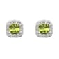 Gianni Argento Peridot and Cubic Zirconia Halo Stud Earrings - image 1