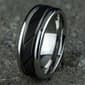 Mens Endless Affection™ 8mm Cobalt Black Cut Center Band Ring - image 4
