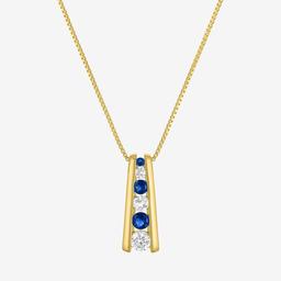 Gemstone Classics(tm) Lab Grown Sapphire Journey Ladder Pendant