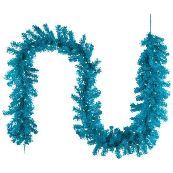 Northlight 9ft. Pre-Lit Turquois Blue Pine Christmas Garland