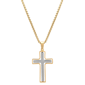 Mens Iron Saints Our Father Prayer Two-Tone Cross Necklace - image 1