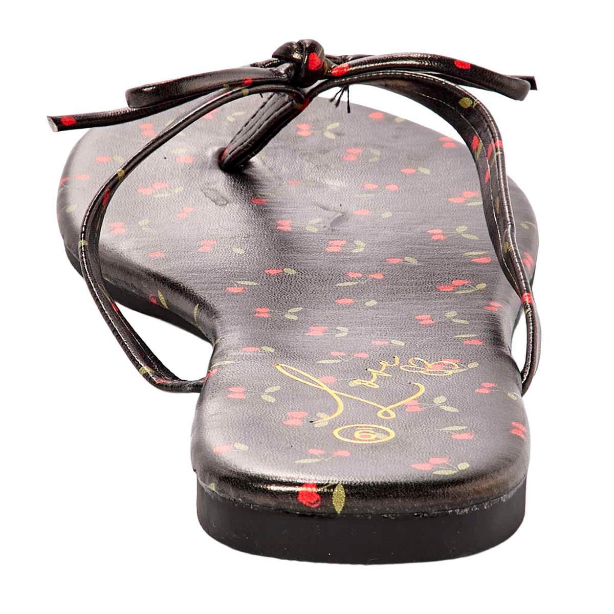 Womens Love 83 Cherry Hearts Bow Flip Flops