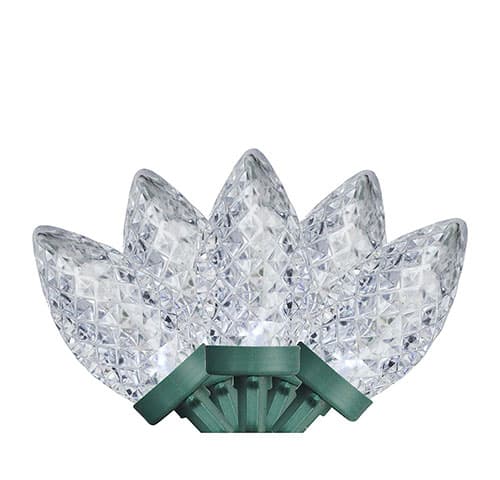 Northlight 100ct. Pure White Faceted LED C9 Christmas Lights - image 