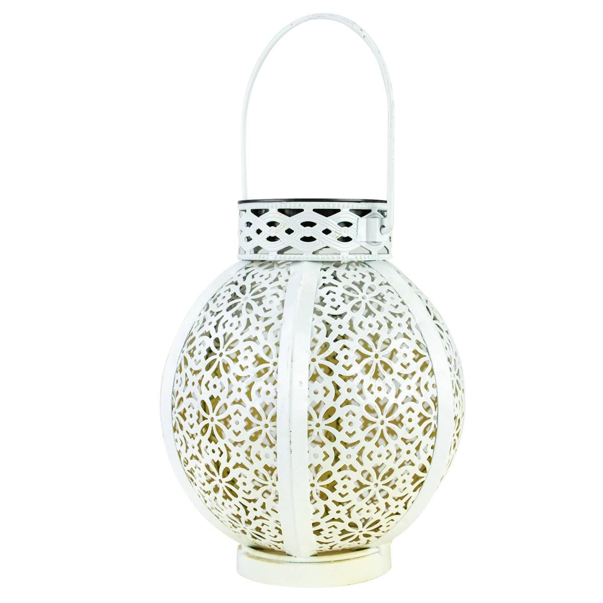 Northlight Seasonal 7in. Round Floral LED Solar Lantern